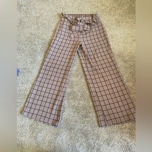 Blu Pepper Brown Checkered Pants